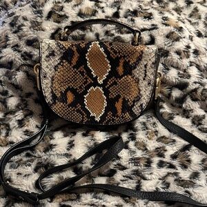 Vince Camuto Snake-Print Crossbody Bag - Brown/Black/Cream